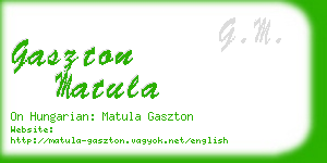 gaszton matula business card
